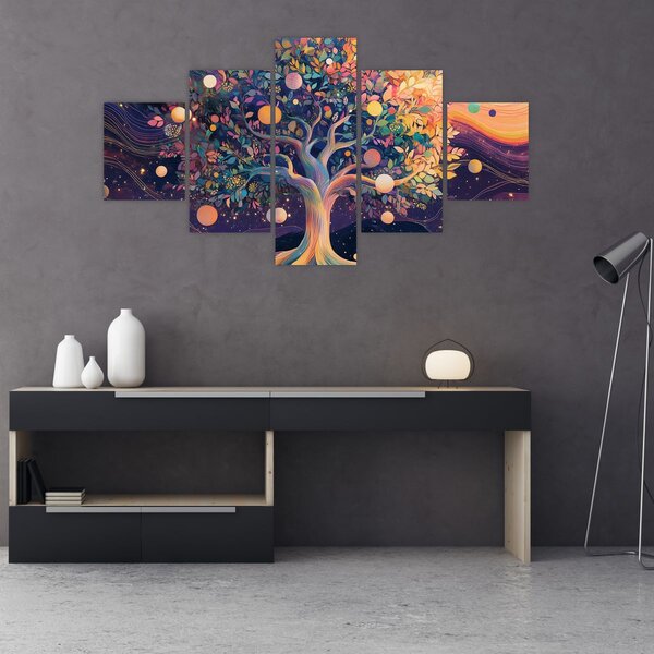Obraz - Fialový strom plný energie (125x70 cm)