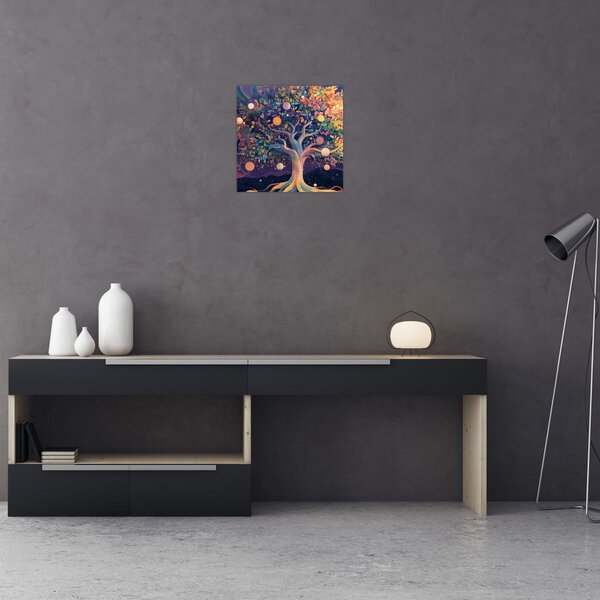 Obraz - Fialový strom plný energie (30x30 cm)