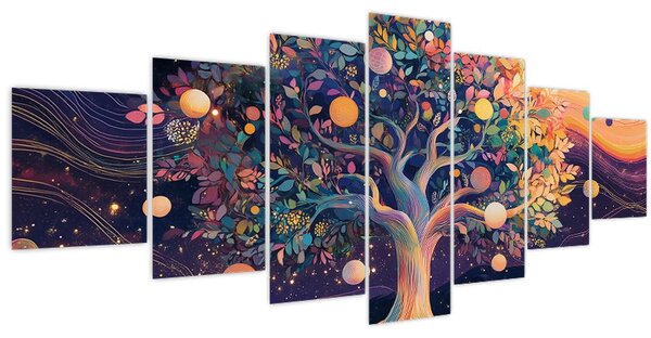 Obraz - Fialový strom plný energie (210x100 cm)