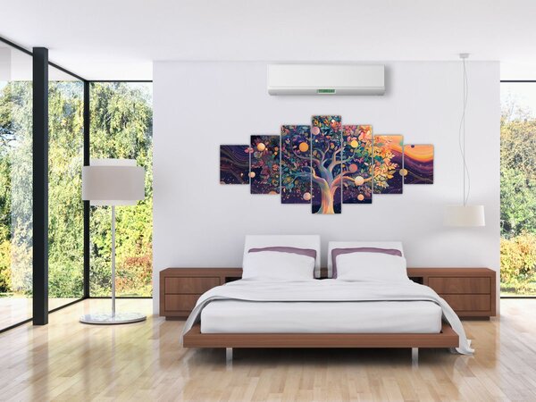 Obraz - Fialový strom plný energie (210x100 cm)