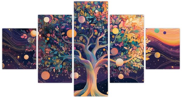 Obraz - Fialový strom plný energie (125x70 cm)
