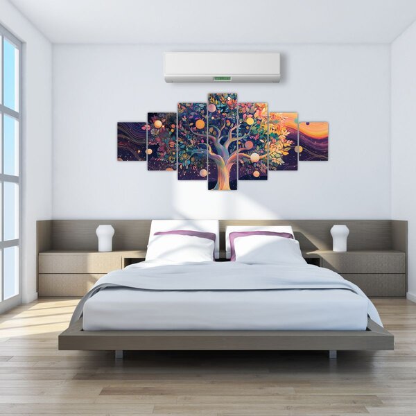 Obraz - Fialový strom plný energie (210x100 cm)
