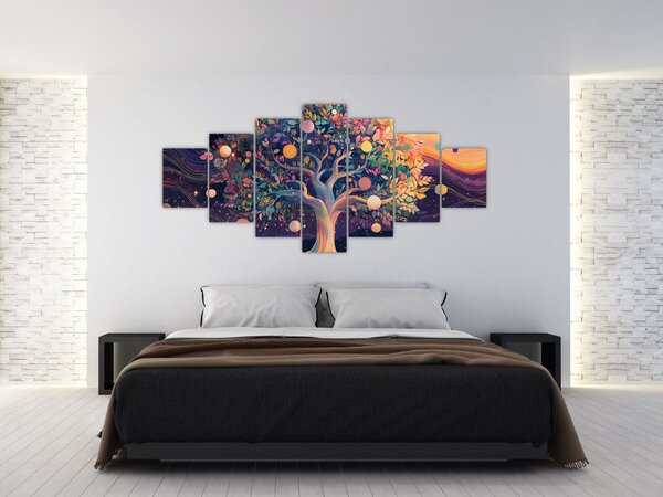 Obraz - Fialový strom plný energie (210x100 cm)