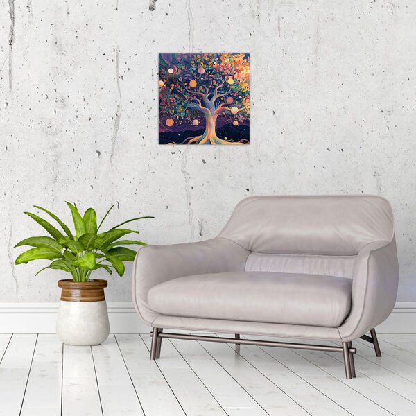 Obraz - Fialový strom plný energie (30x30 cm)