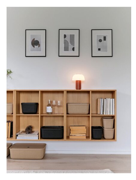 Černé úložné boxy v sadě 2 ks s víkem 32x23x20,5 cm Pulp – Zone