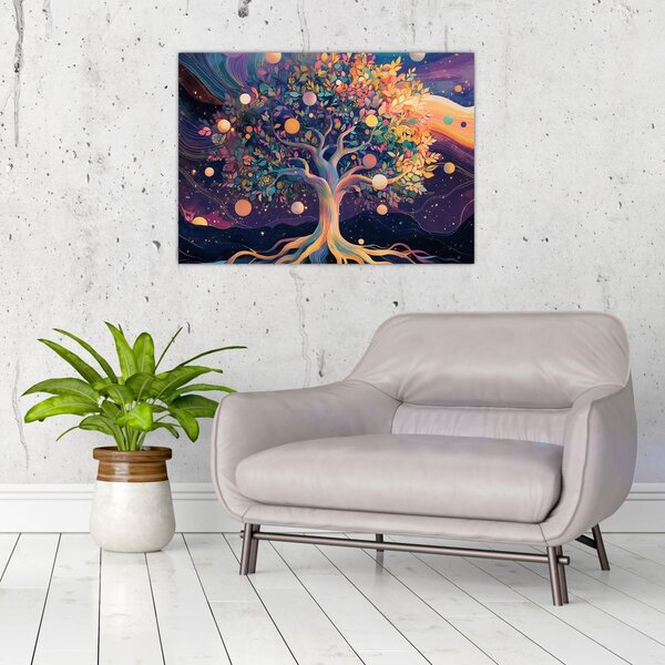 Obraz - Fialový strom plný energie (70x50 cm)