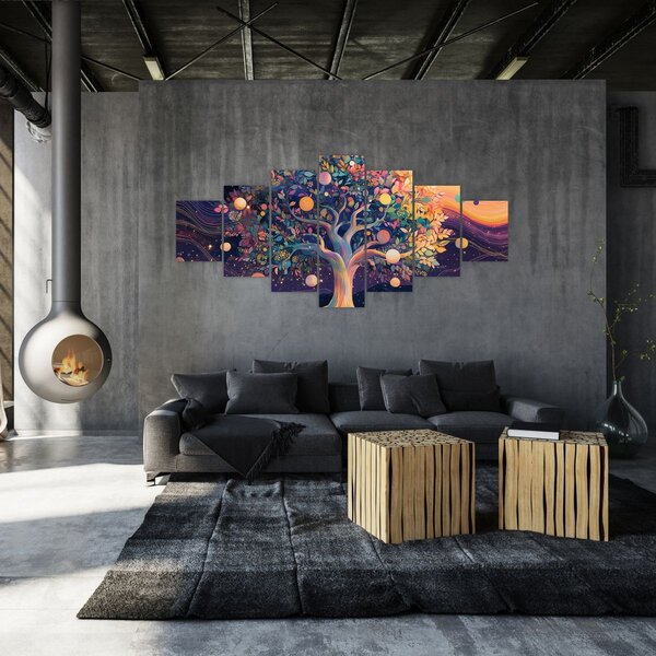 Obraz - Fialový strom plný energie (210x100 cm)