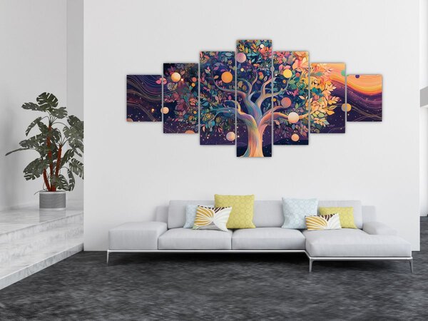 Obraz - Fialový strom plný energie (210x100 cm)