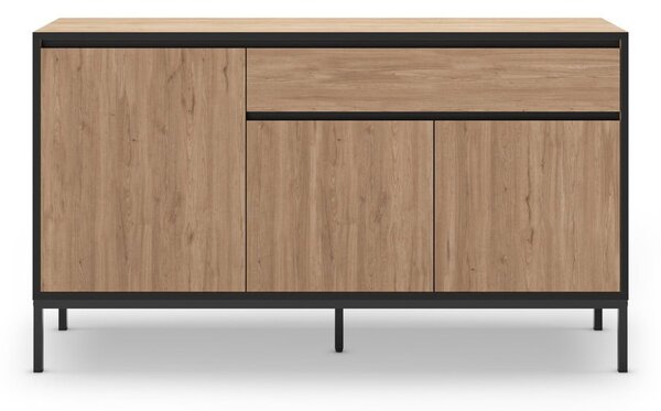 Nízká komoda v dekoru dubu v přírodní barvě 140x80 cm Lorenza – Marckeric