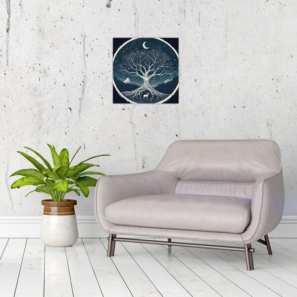 Obraz - Magický strom s jelenem II. (30x30 cm)