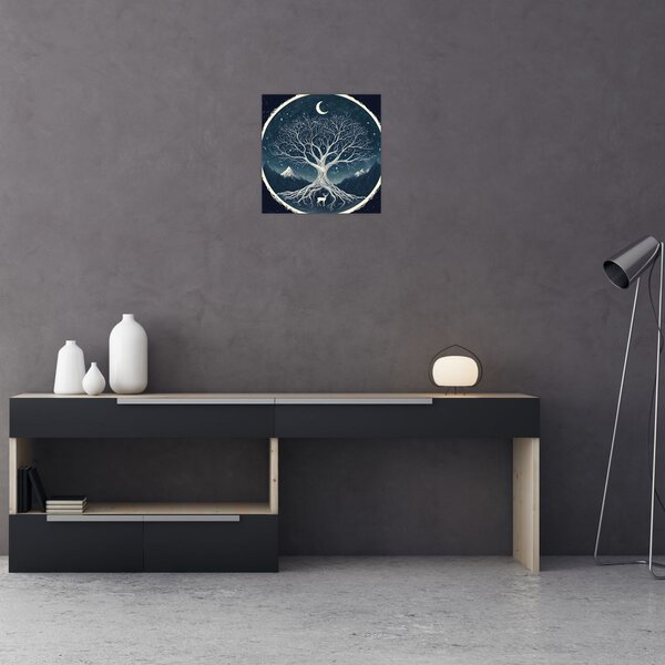 Obraz - Magický strom s jelenem II. (30x30 cm)