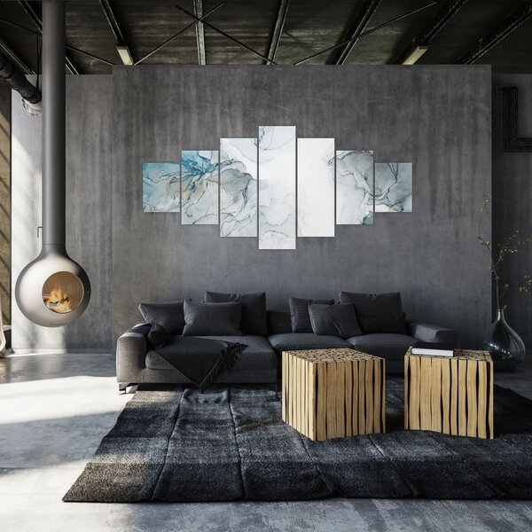 Obraz - Modrý mramor (210x100 cm)