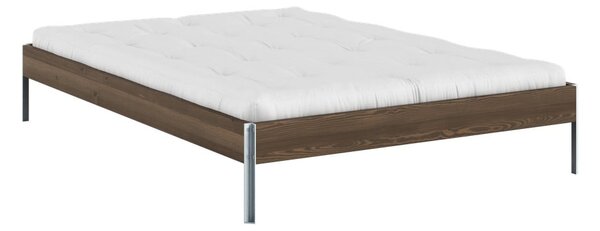 Hnědá dvoulůžková postel z borovicového dřeva s roštem 140x200 cm Core – Karup Design
