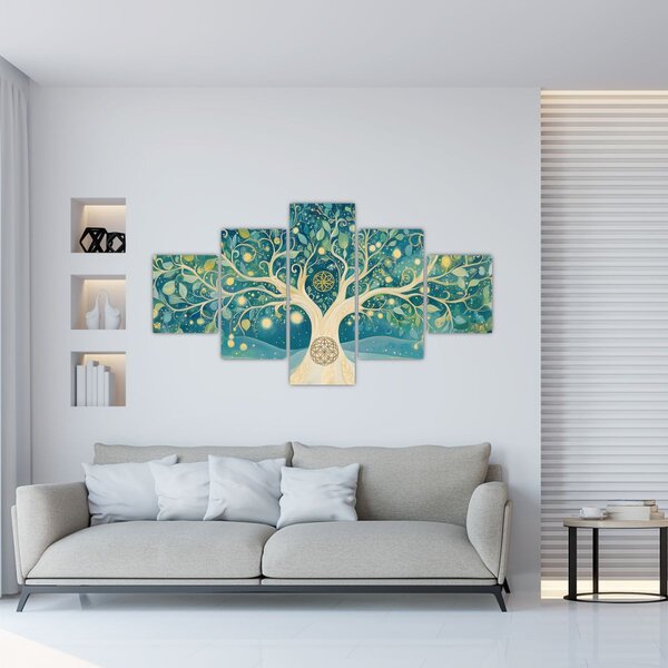 Obraz - Magický strom se spirálami (125x70 cm)