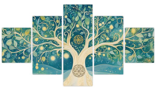 Obraz - Magický strom se spirálami (125x70 cm)