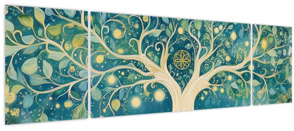 Obraz - Magický strom se spirálami (170x50 cm)