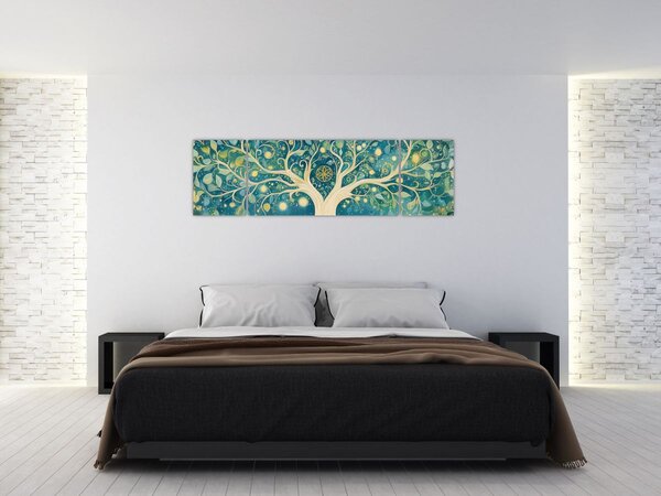 Obraz - Magický strom se spirálami (170x50 cm)