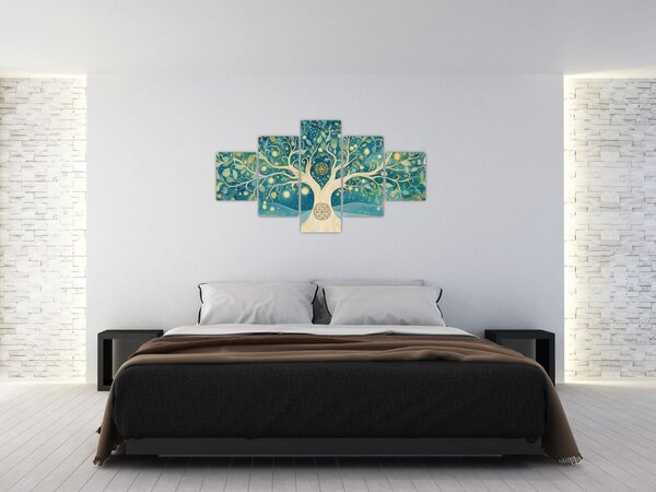 Obraz - Magický strom se spirálami (125x70 cm)