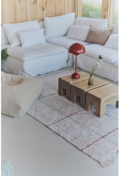Krémový pratelný ručně tkaný bavlněný koberec 90x130 cm Color Lines – Lorena Canals