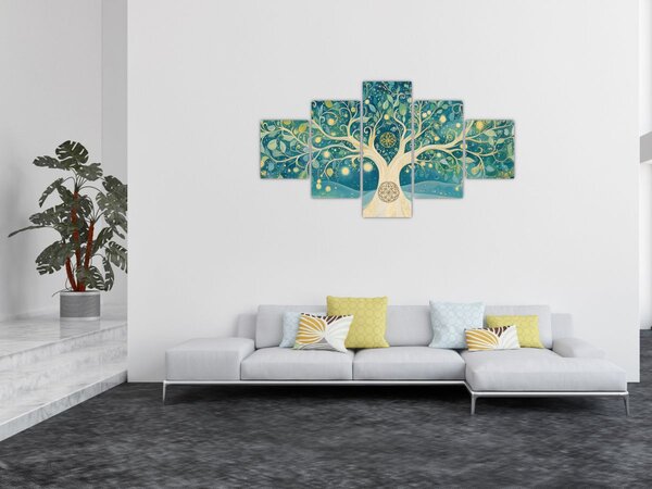 Obraz - Magický strom se spirálami (125x70 cm)