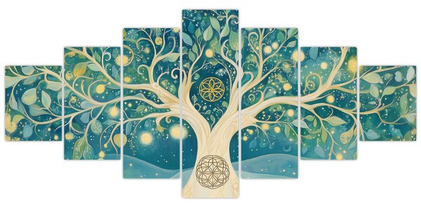 Obraz - Magický strom se spirálami (210x100 cm)