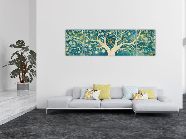 Obraz - Magický strom se spirálami (170x50 cm)