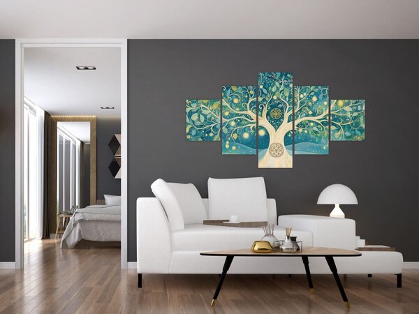 Obraz - Magický strom se spirálami (125x70 cm)