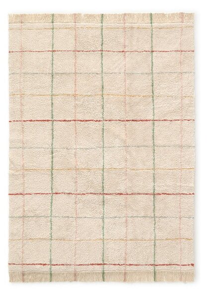 Krémový pratelný ručně tkaný bavlněný koberec 90x130 cm Color Lines – Lorena Canals