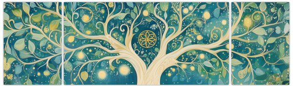 Obraz - Magický strom se spirálami (170x50 cm)