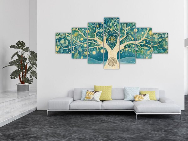 Obraz - Magický strom se spirálami (210x100 cm)