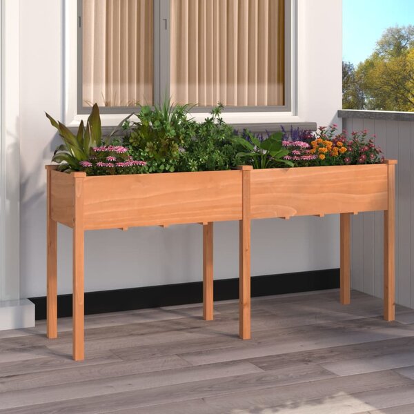 Truhlík s vložkou hnědý 161 x 45 x 76 cm masivní jedlové dřevo