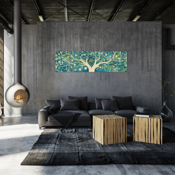 Obraz - Magický strom se spirálami (170x50 cm)