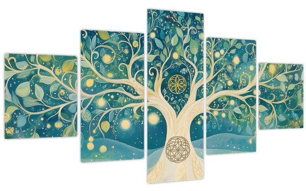 Obraz - Magický strom se spirálami (125x70 cm)