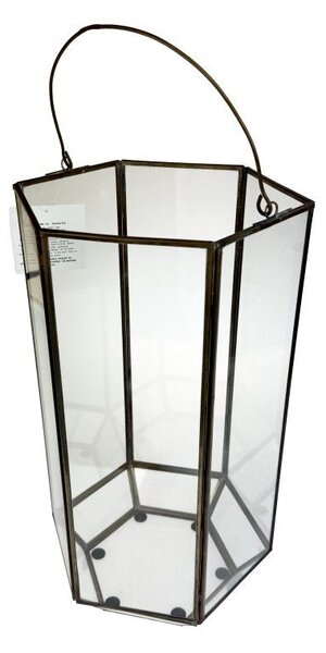 Svícen metal sklo pr. 23 cm, v. 40 cm
