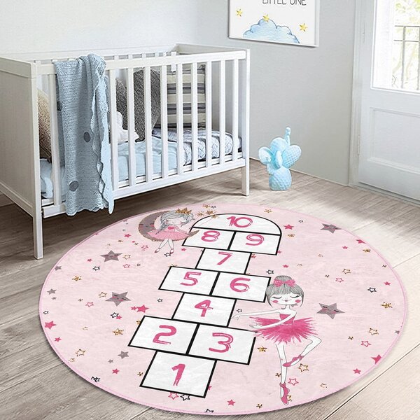 Růžový dětský koberec ø 80 cm Comfort – Mila Home
