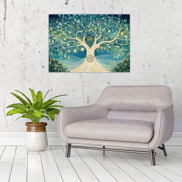 Obraz - Magický strom se spirálami (70x50 cm)