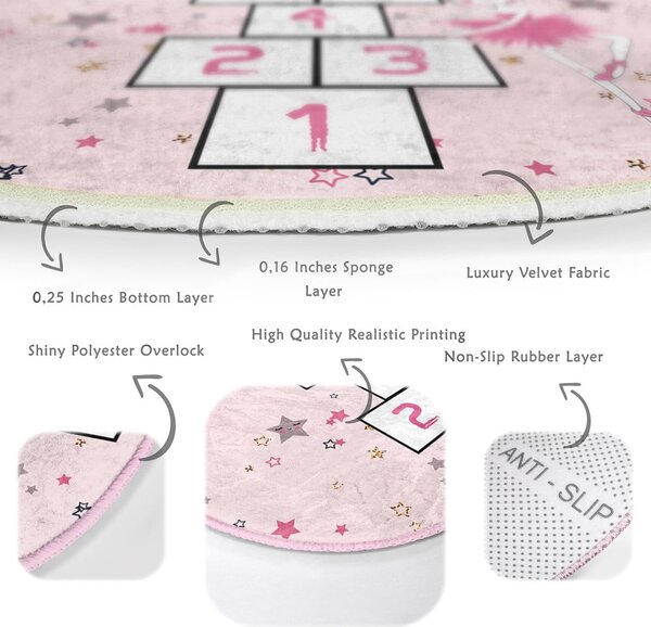 Růžový dětský koberec ø 80 cm Comfort – Mila Home