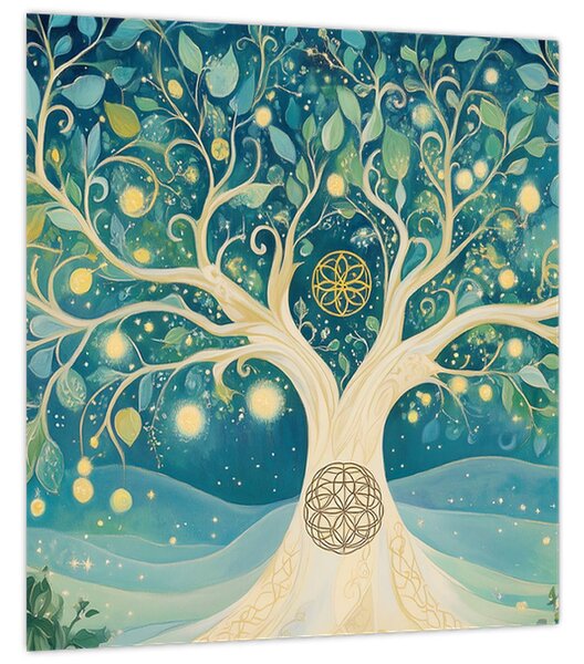 Obraz - Magický strom se spirálami (30x30 cm)
