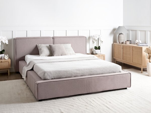Postel Tkanina LINARDS 160 x 200 cm Taupe