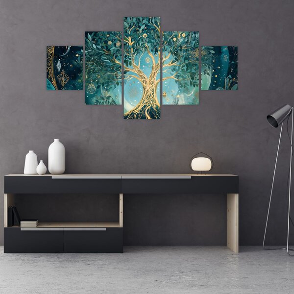 Obraz - Strom života ve vesmíru (125x70 cm)