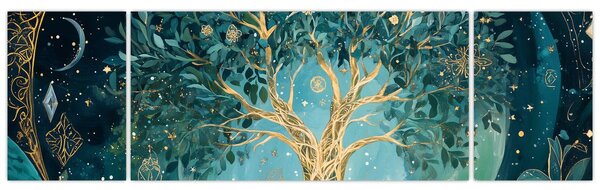 Obraz - Strom života ve vesmíru (170x50 cm)