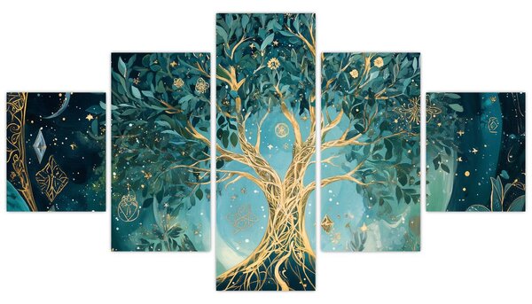 Obraz - Strom života ve vesmíru (125x70 cm)