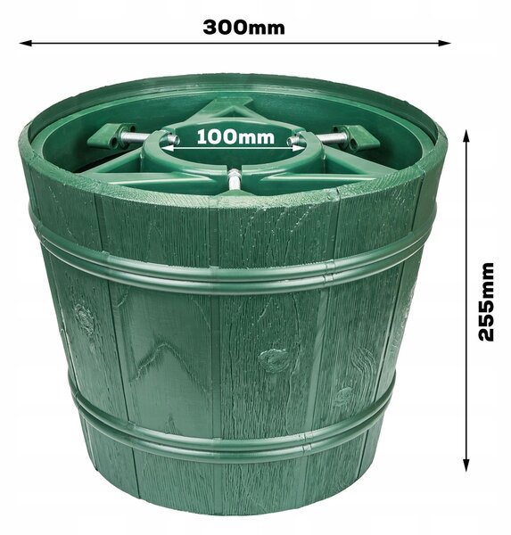 Stojan na vánoční stromek Ø30 cm Zelený 15L plast imitace dřeva