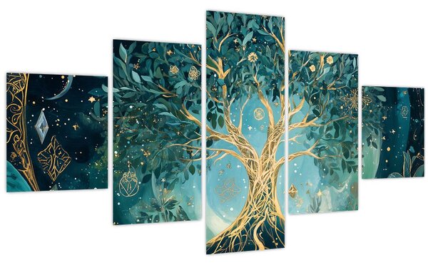 Obraz - Strom života ve vesmíru (125x70 cm)