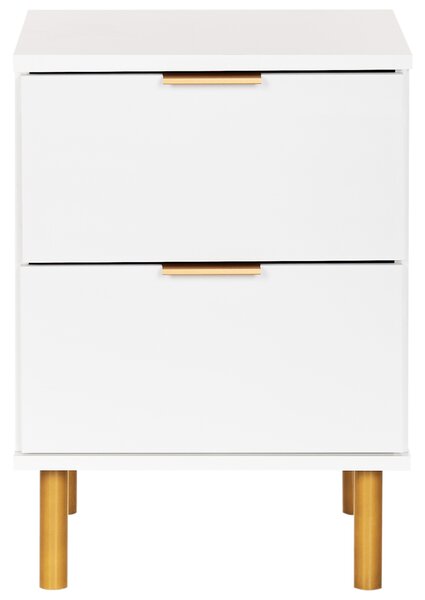 Noční stolek se 2 zásuvkami WALPOLE Bílá