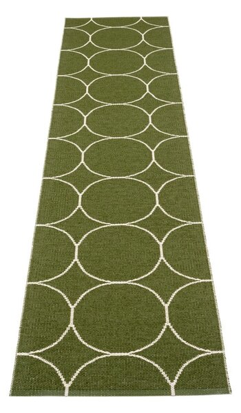 Tmavě zelený vnitřní a venkovní běhoun 70x300 cm Boo Dark Olive – Pappelina