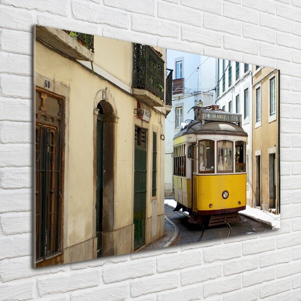Foto obraz sklo tvrzené Tramvaj Lisabone osh-91921611