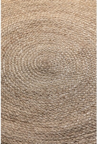 Šedobéžový oboustranný jutový kulatý koberec ø 100 cm Braided – Hanse Home