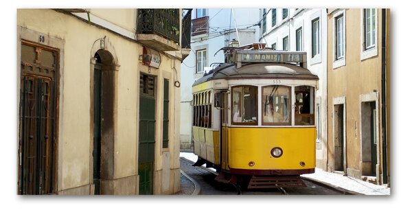 Foto obraz sklo tvrzené Tramvaj Lisabone osh-91921611