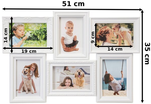 TZB Fotorámeček BAFRA 51x35 cm 6 fotografií bílý